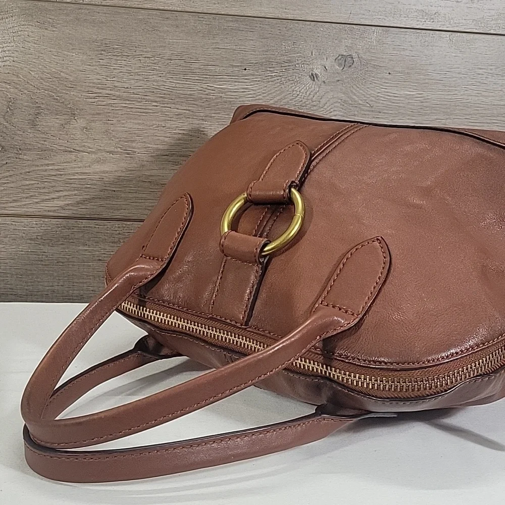 Frye Brown Leather Top-Handle Satchel Handbag